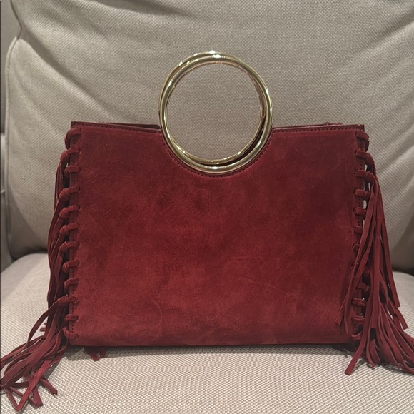 Kate Spade Red Suede Fringe Handbag - Picture 5 of 5